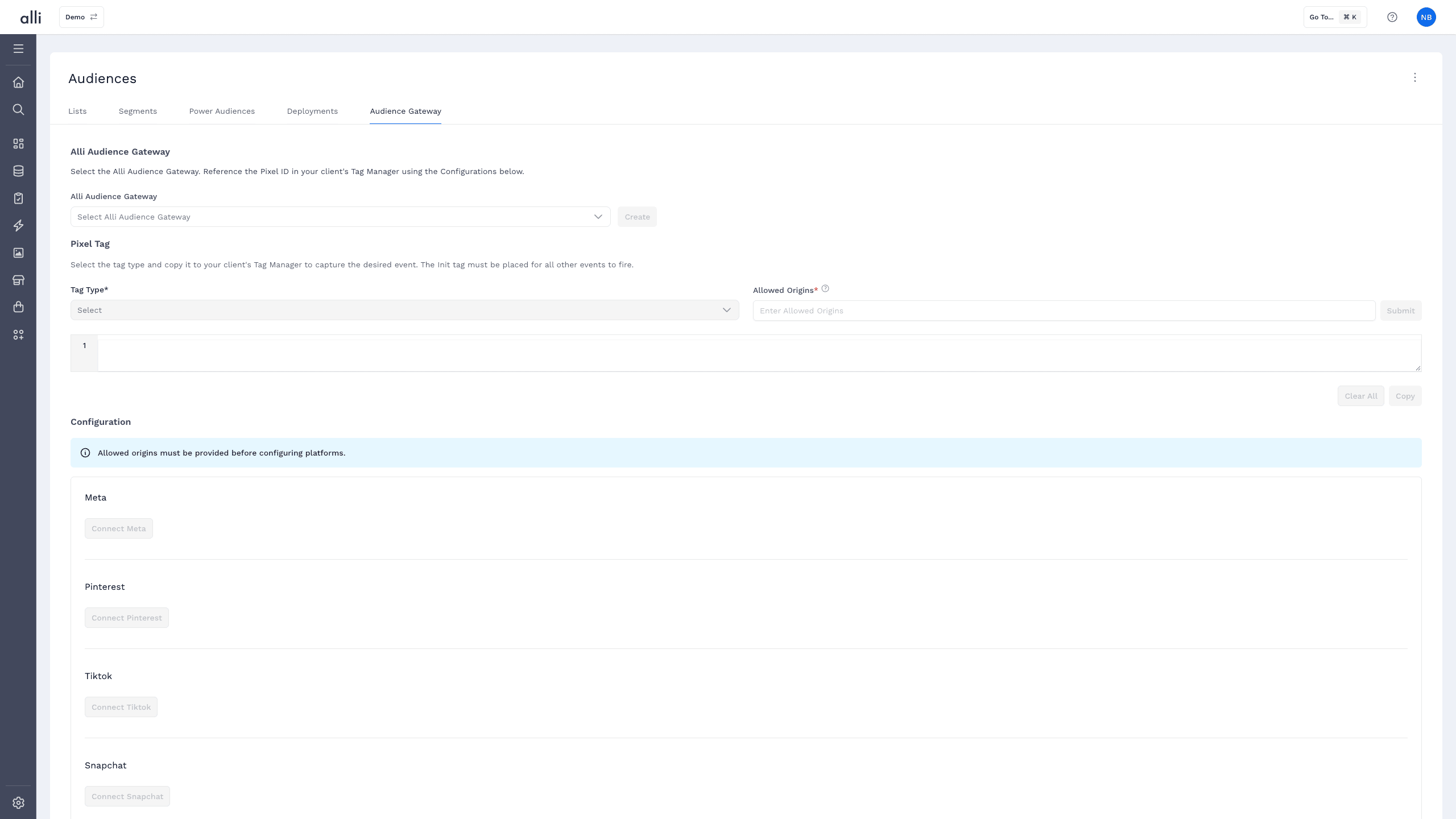 Alli Audience Gateway
