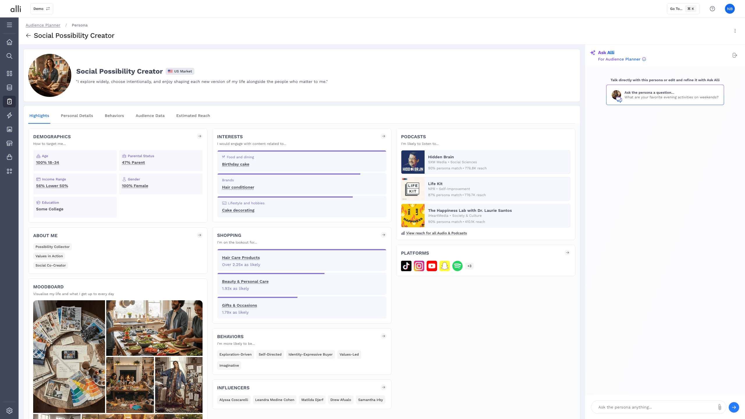 Alli Audience Planner