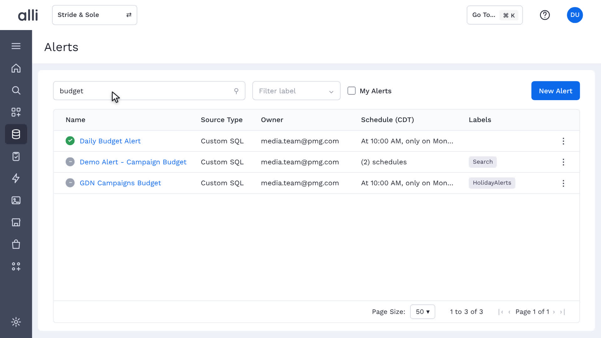 Every check in one list in Alli Alerts: a frame from the video