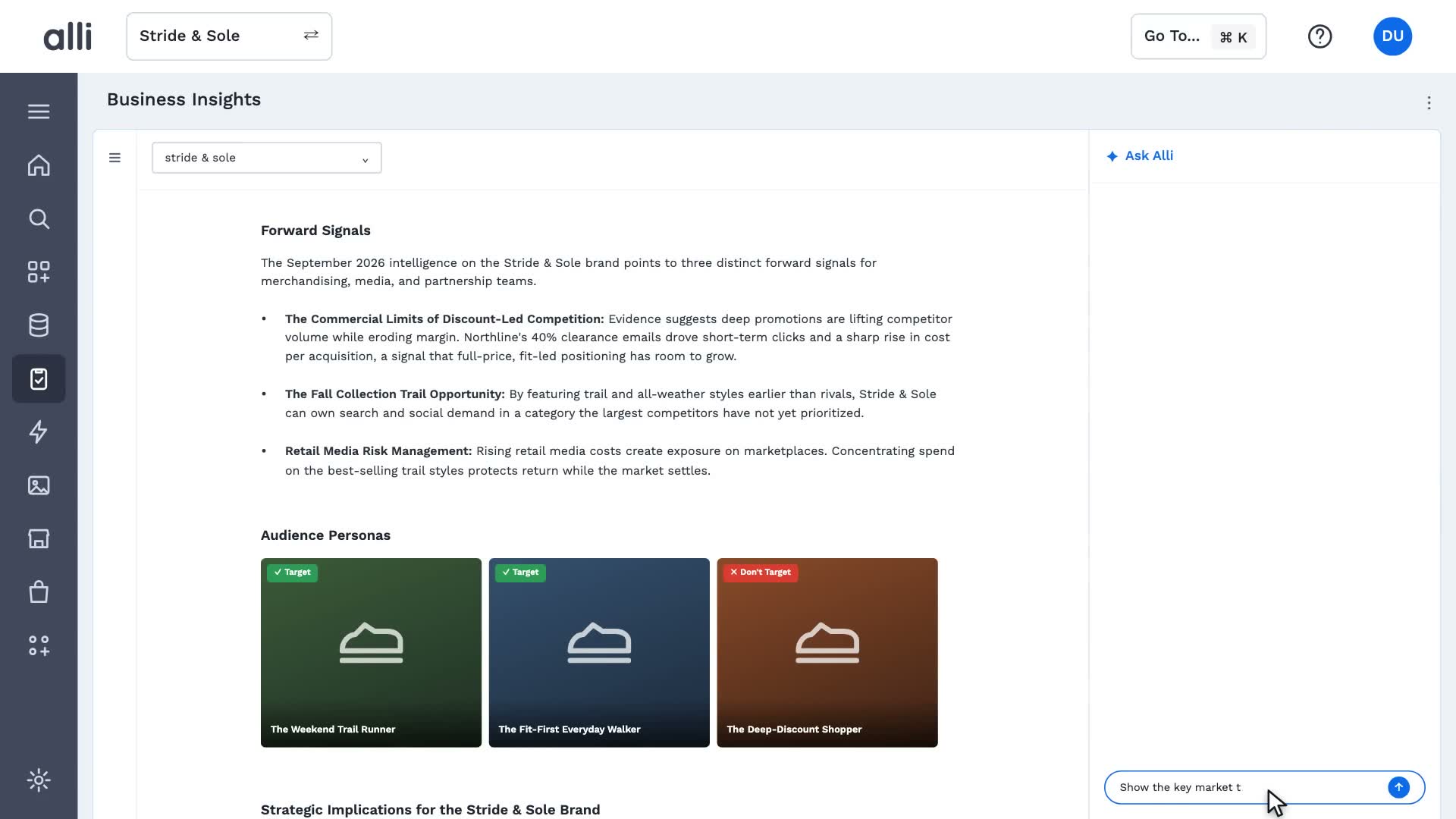 Built-in Ask Alli in Alli Business Insights: a frame from the video
