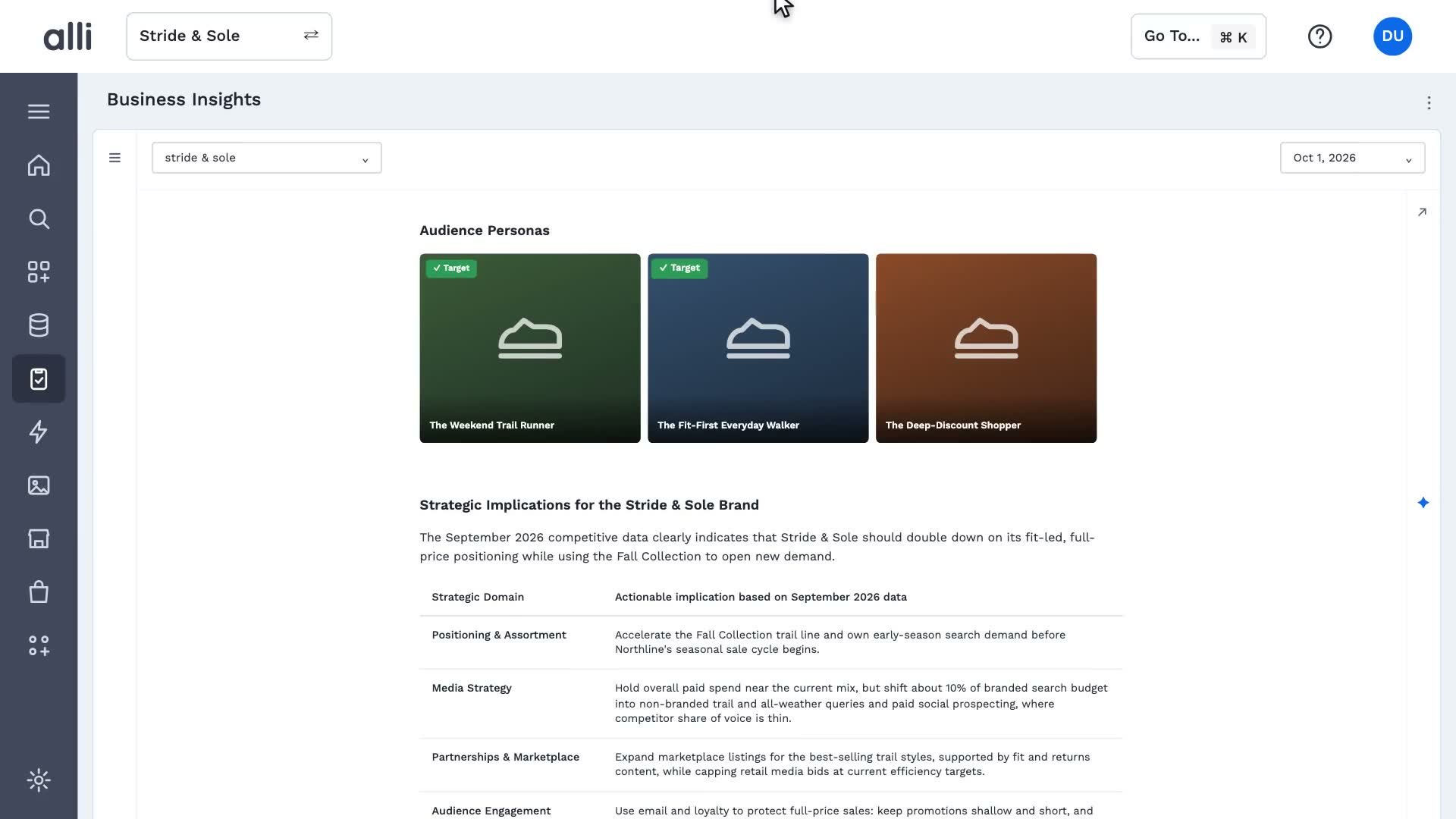 Persona-led analysis in Alli Business Insights: a frame from the video