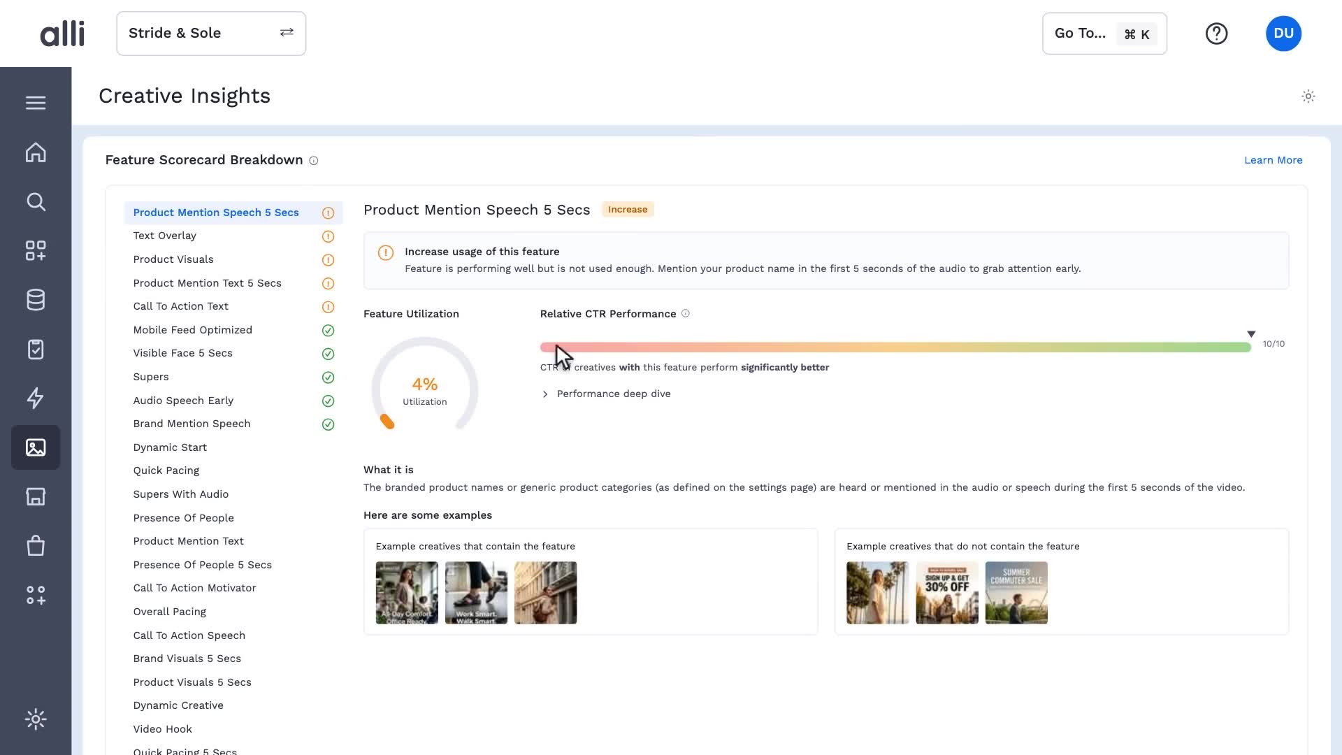 Alli Creative Insights in action: a frame from the video
