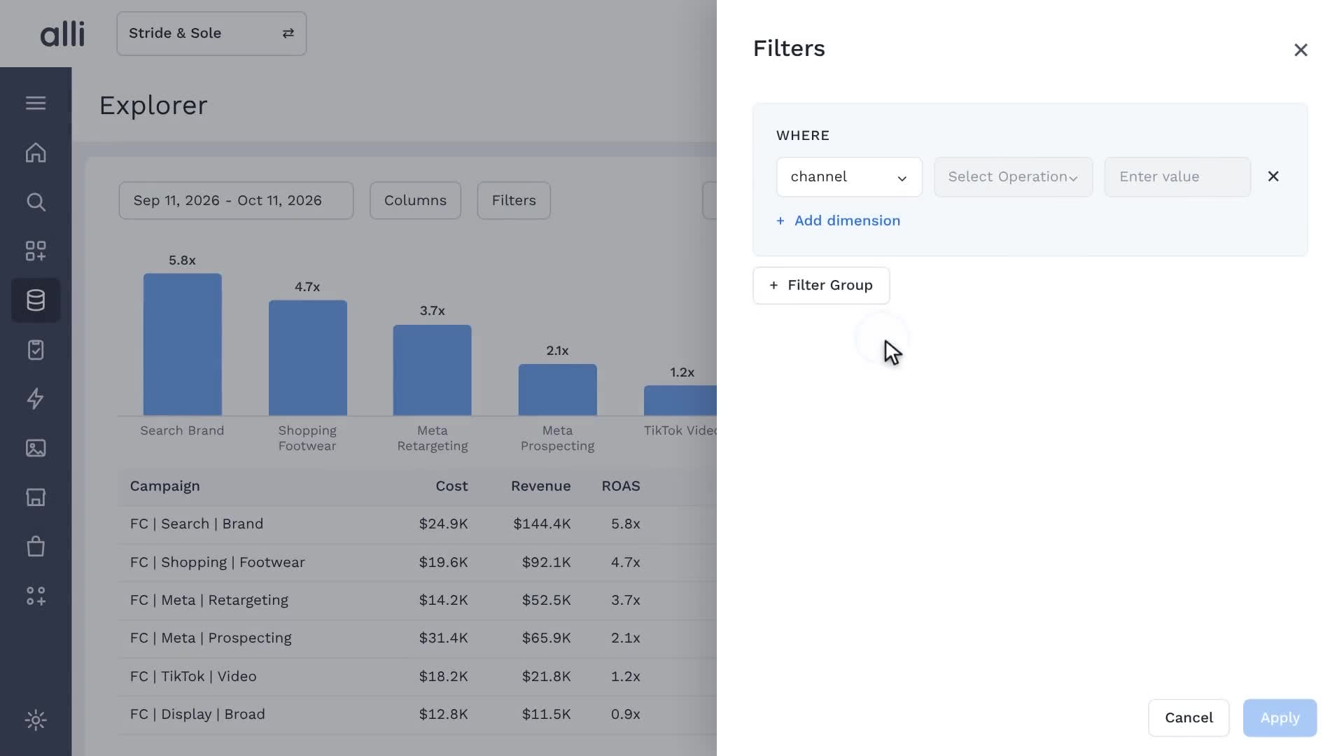 Alli Data Explorer in action: a frame from the video