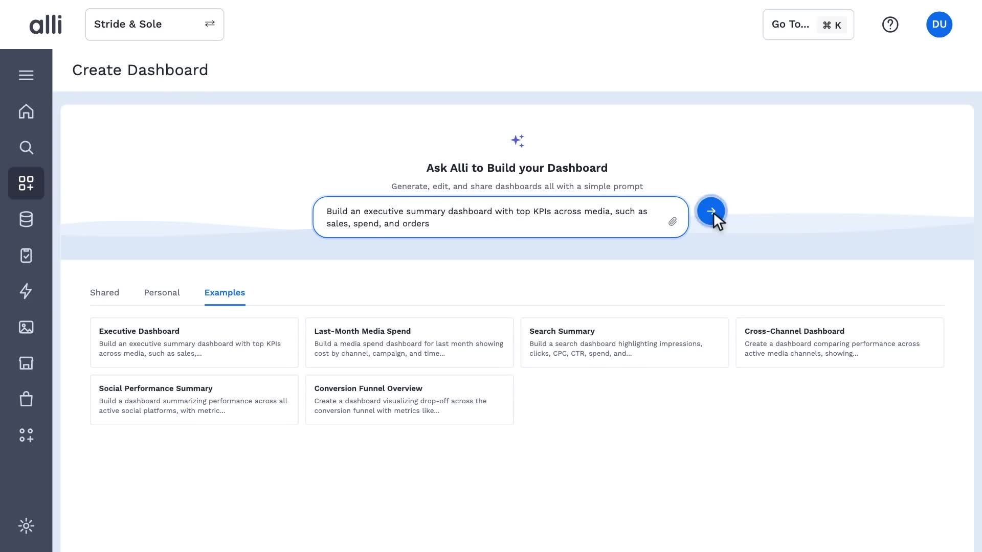 Alli Generative Dashboards in action: a frame from the video