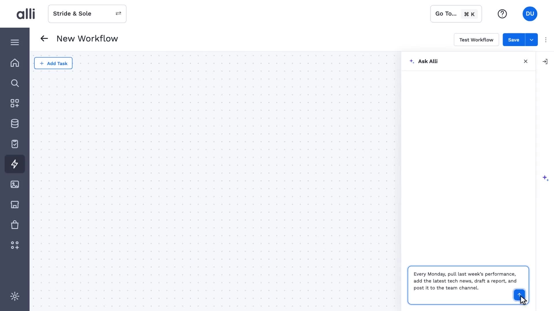 Alli Generative Workflows in action: a frame from the video