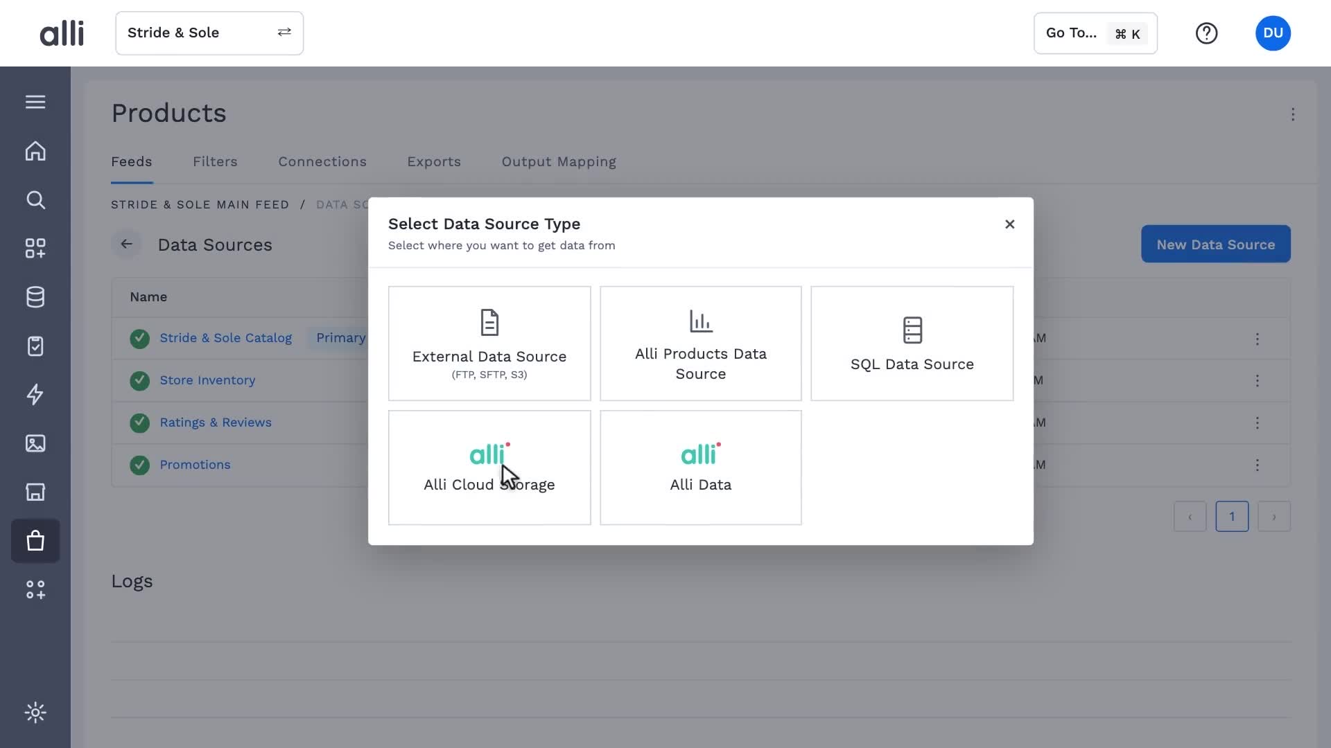 Alli Product Feed Management in action: a frame from the video