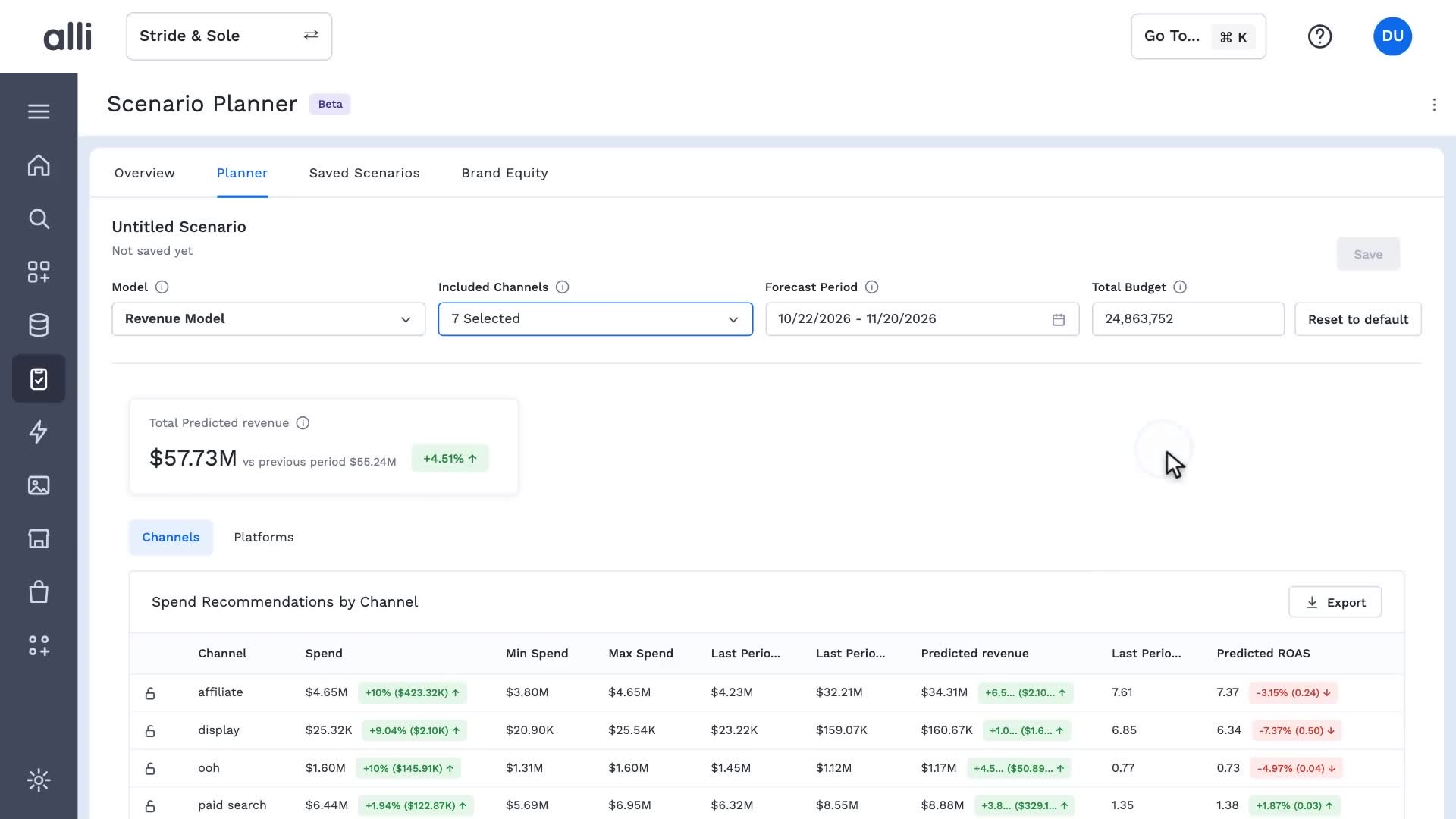 Alli Scenario Planner in action: a frame from the video